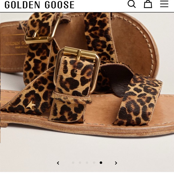 Golden Goose Margaret flat sandals in leopard-print pony skin - Picture 2 of 13